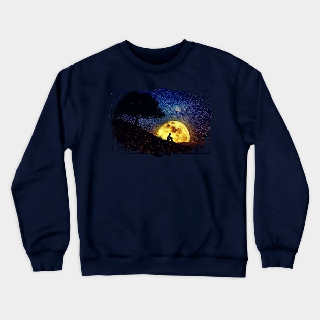 The Healing Power of Nature (Night Scene) Crewneck Sweatshirt by psychoshadow